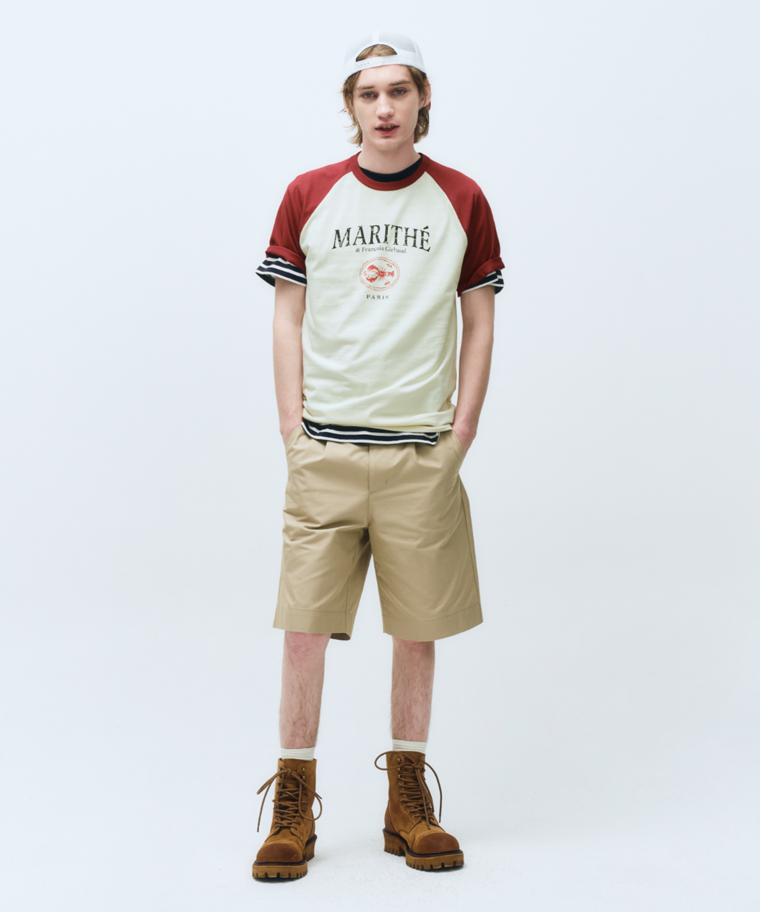 Marithe☆25SS UNISEX AEROCOOL RAGLAN GRAPHIC TEE （2color） AEROCOOL RAGLAN GRAPHIC TEE navy - MARITHÉ+FRANҪOIS GIRBAUD