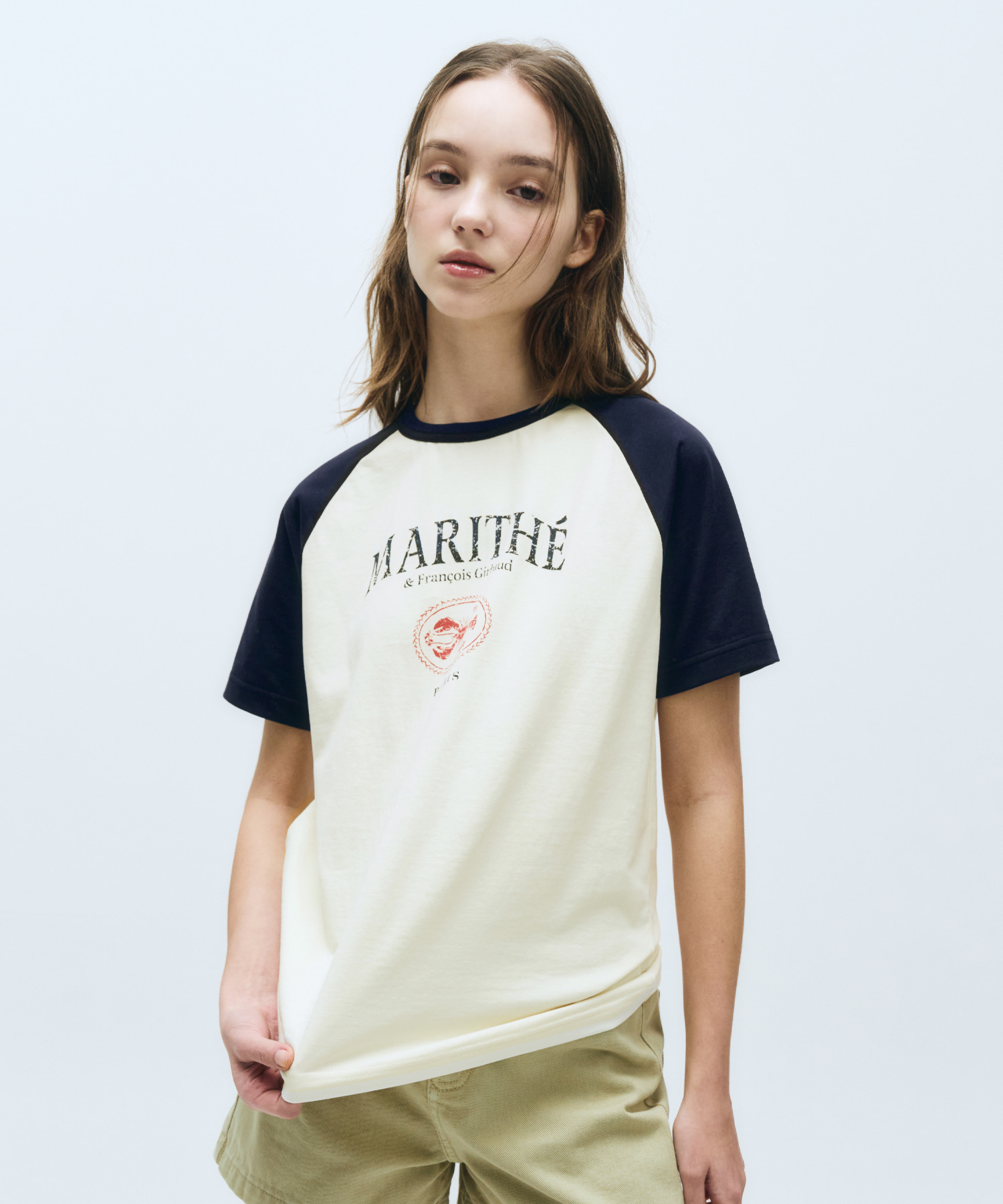 ★Marithe + Francois Girbaud★ AEROCOOL RAGLAN GRAPHIC TEE n AEROCOOL RAGLAN GRAPHIC TEE navy - MARITHÉ+FRANҪOIS GIRBAUD
