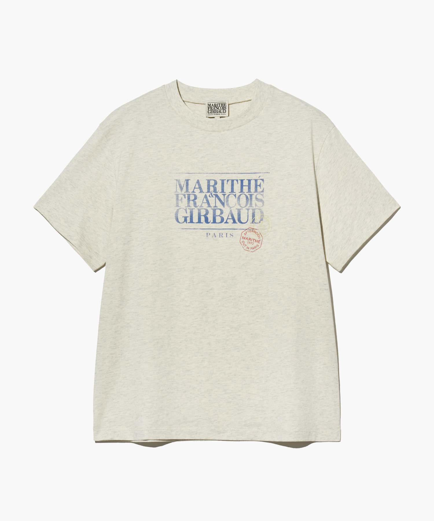 ★Marithe + Francois Girbaud★ CLASSIC LOGO STAMP TEE oatmea W CLASSIC LOGO HALF SWEATSHIRT oatmeal - MARITHE FRANCOIS
