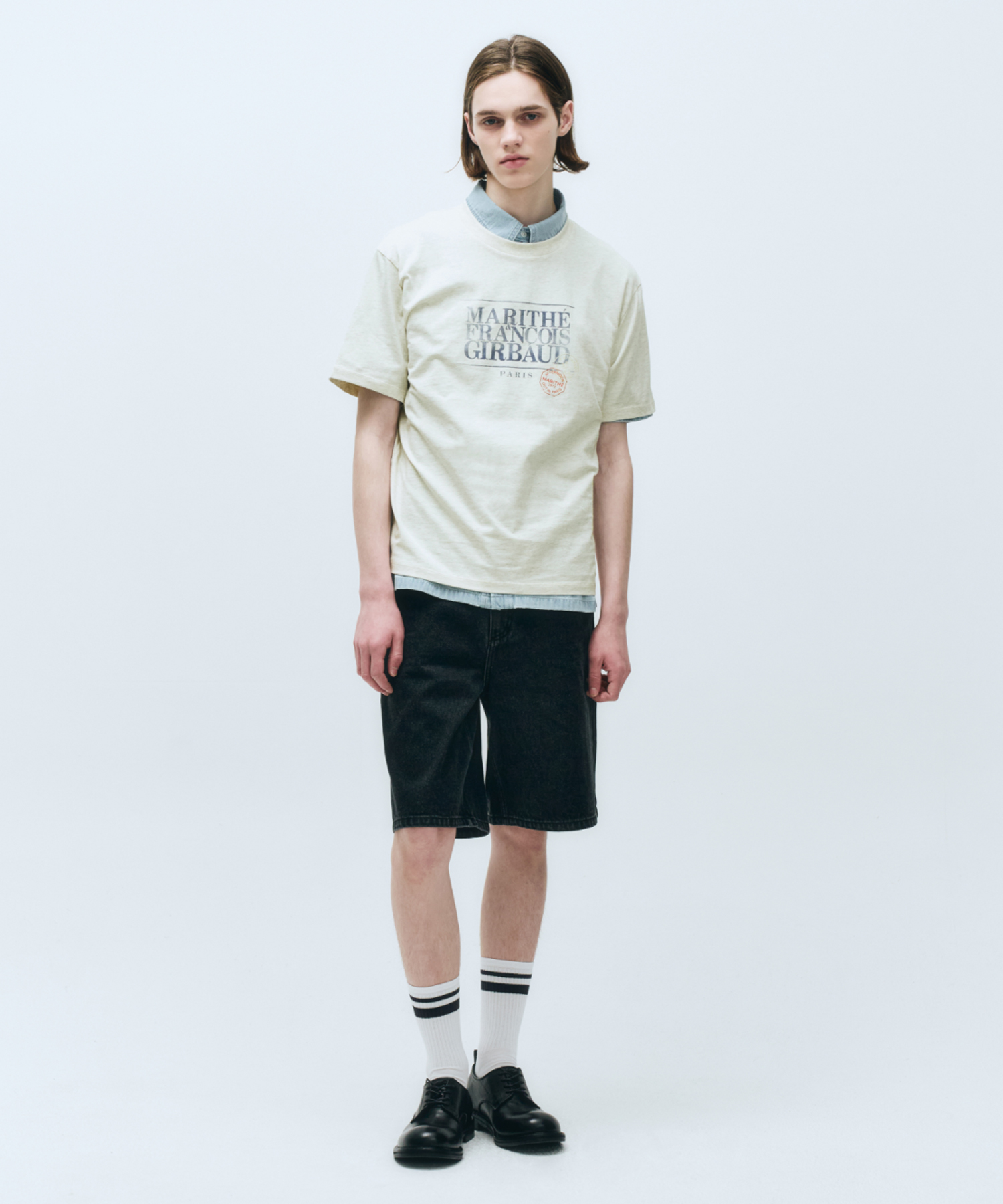 CLASSIC LOGO STAMP TEE oatmeal - MARITHÉ+FRANҪOIS GIRBAUD