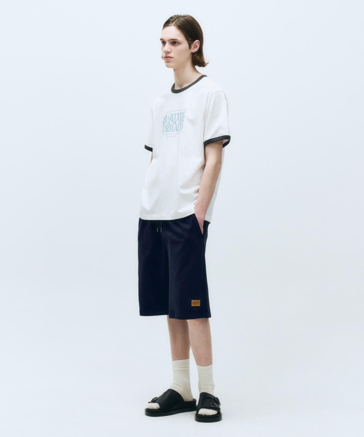 [MARITHE]★25SS★韓国人気★CLASSIC LOGO COLOR POINT TEE CLASSIC LOGO COLOR POINT TEE navy - MARITHÉ+FRANҪOIS GIRBAUD