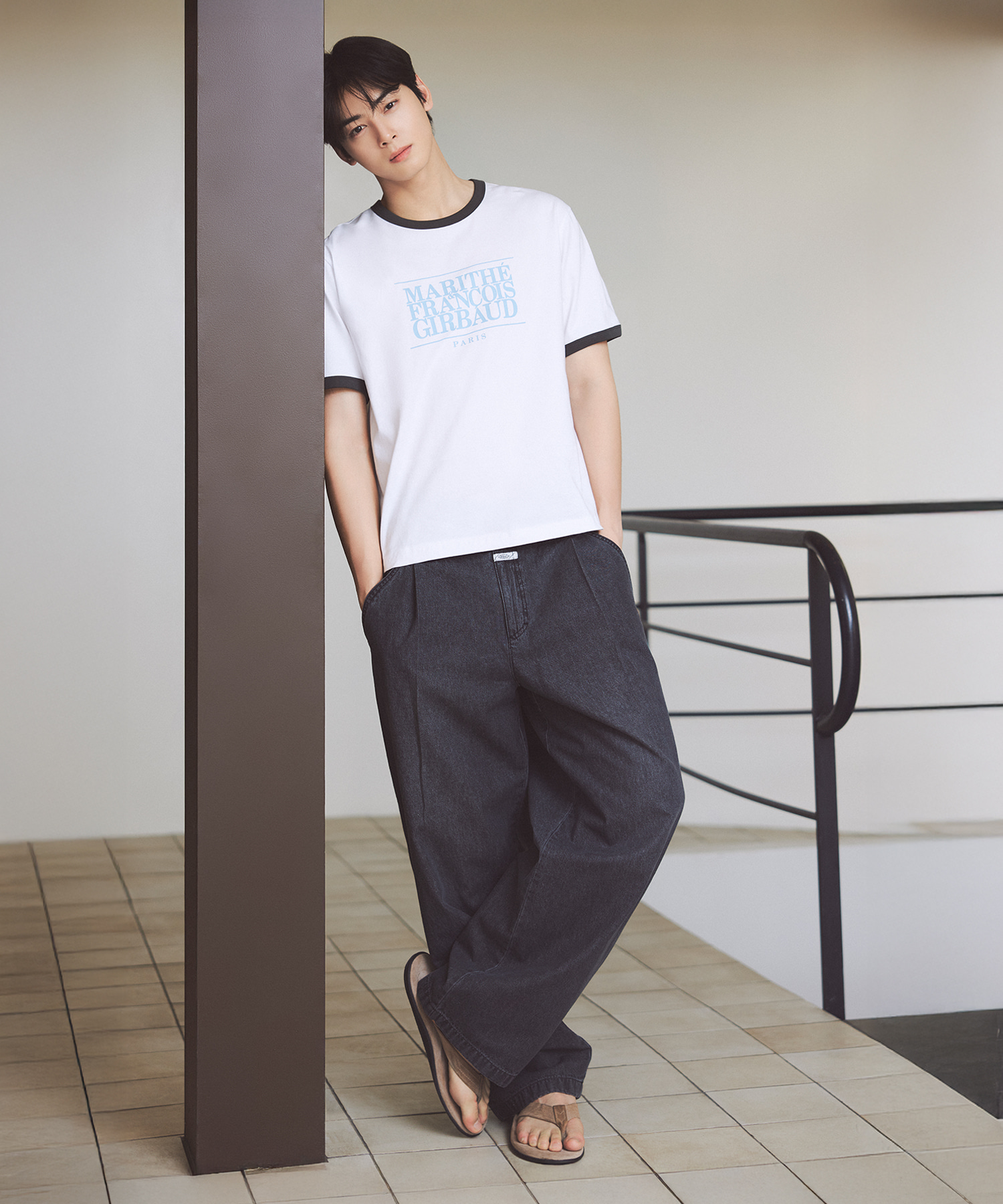 【Marithe+Francois Girbaud】CLASSIC LOGO COLOR POINT TEE CLASSIC LOGO COLOR POINT TEE white - MARITHÉ+FRANҪOIS GIRBAUD