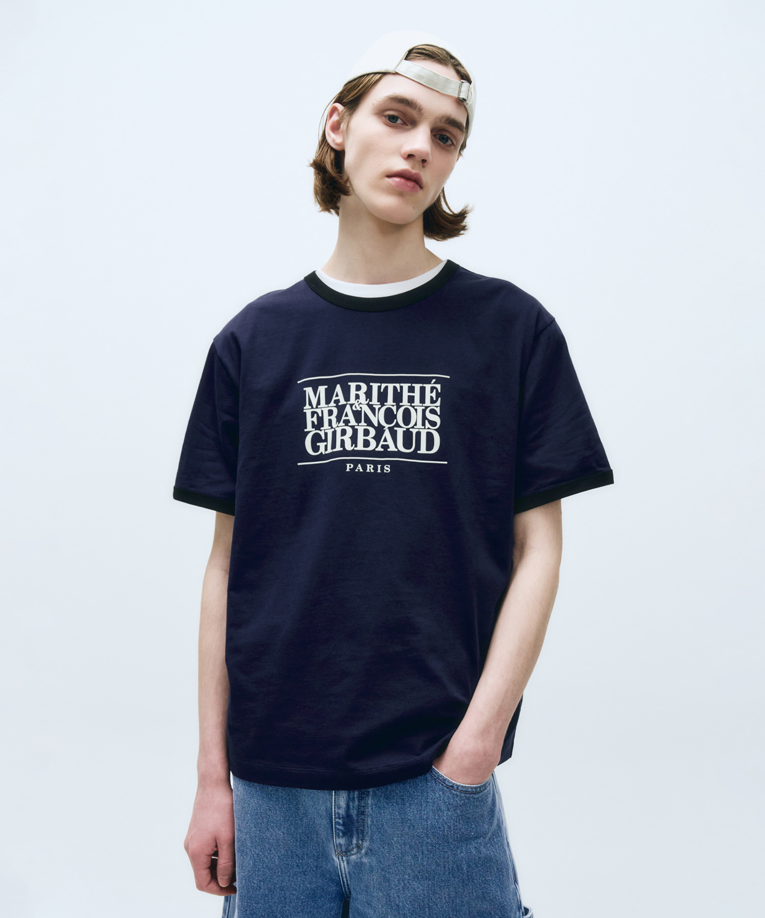 CLASSIC LOGO COLOR POINT TEE navy - MARITHÉ+FRANҪOIS GIRBAUD