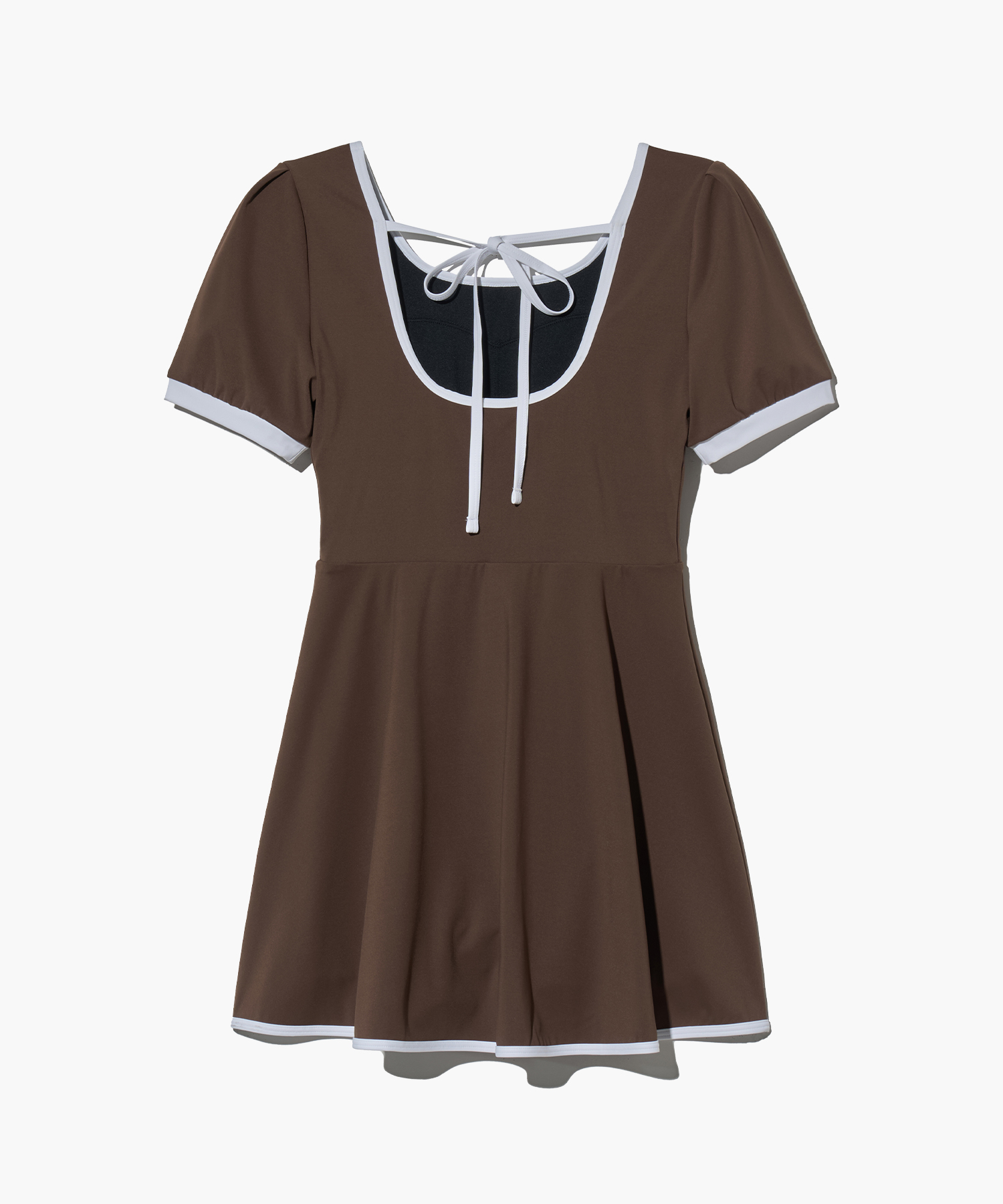 【Marithe】MOUVEMENT W CIRCLE LOGO FLARE SWIMSUIT★3色 MOUVEMENT W CIRCLE LOGO FLARE SWIMSUIT brown - MARITHÉ+