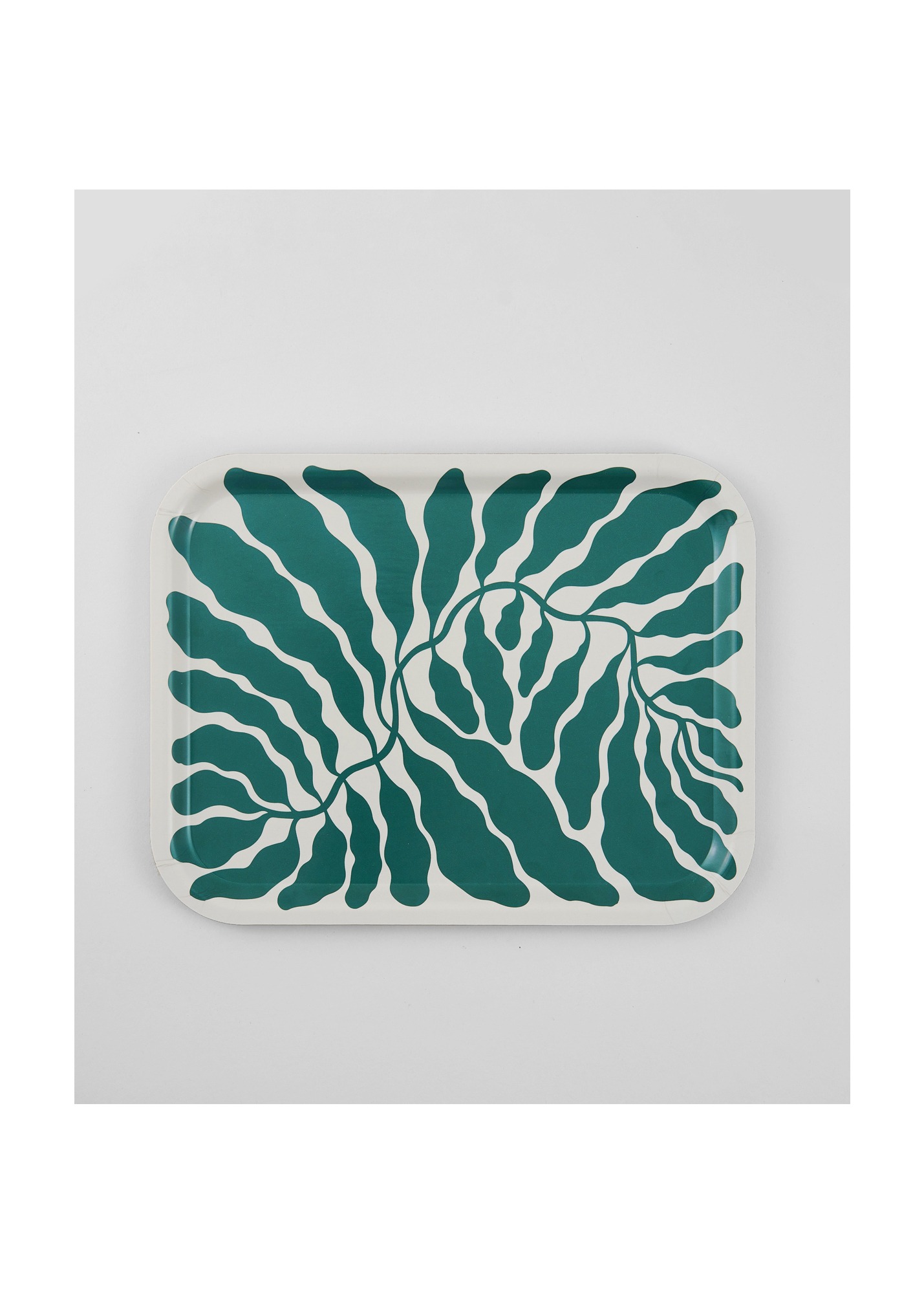 Leaves Green Rectangle Art Tray