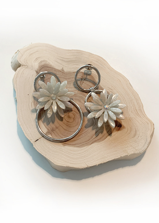 mint flower earring