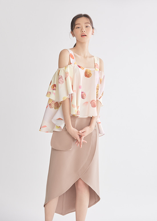 [리퍼브 세일] soft brown petal skirt