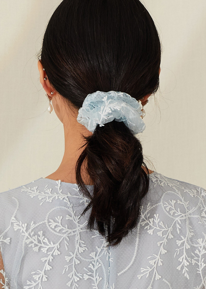 Skyblue lace scrunchie