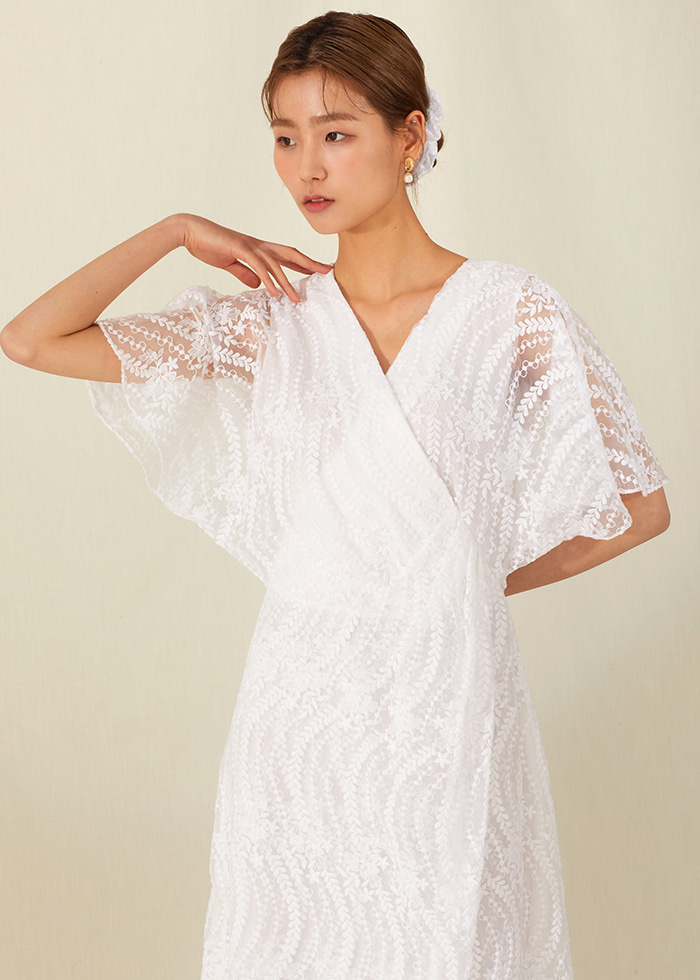 [주문제작] White lily lace dress
