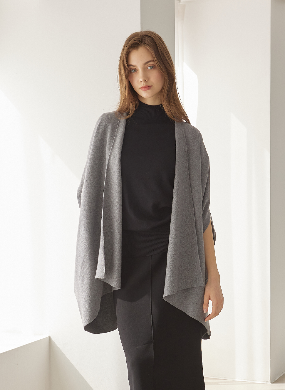 fulton cashmere blended shawl (astro charcoal)