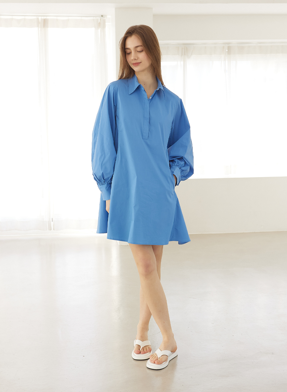 banbury mini dress (capri blue)