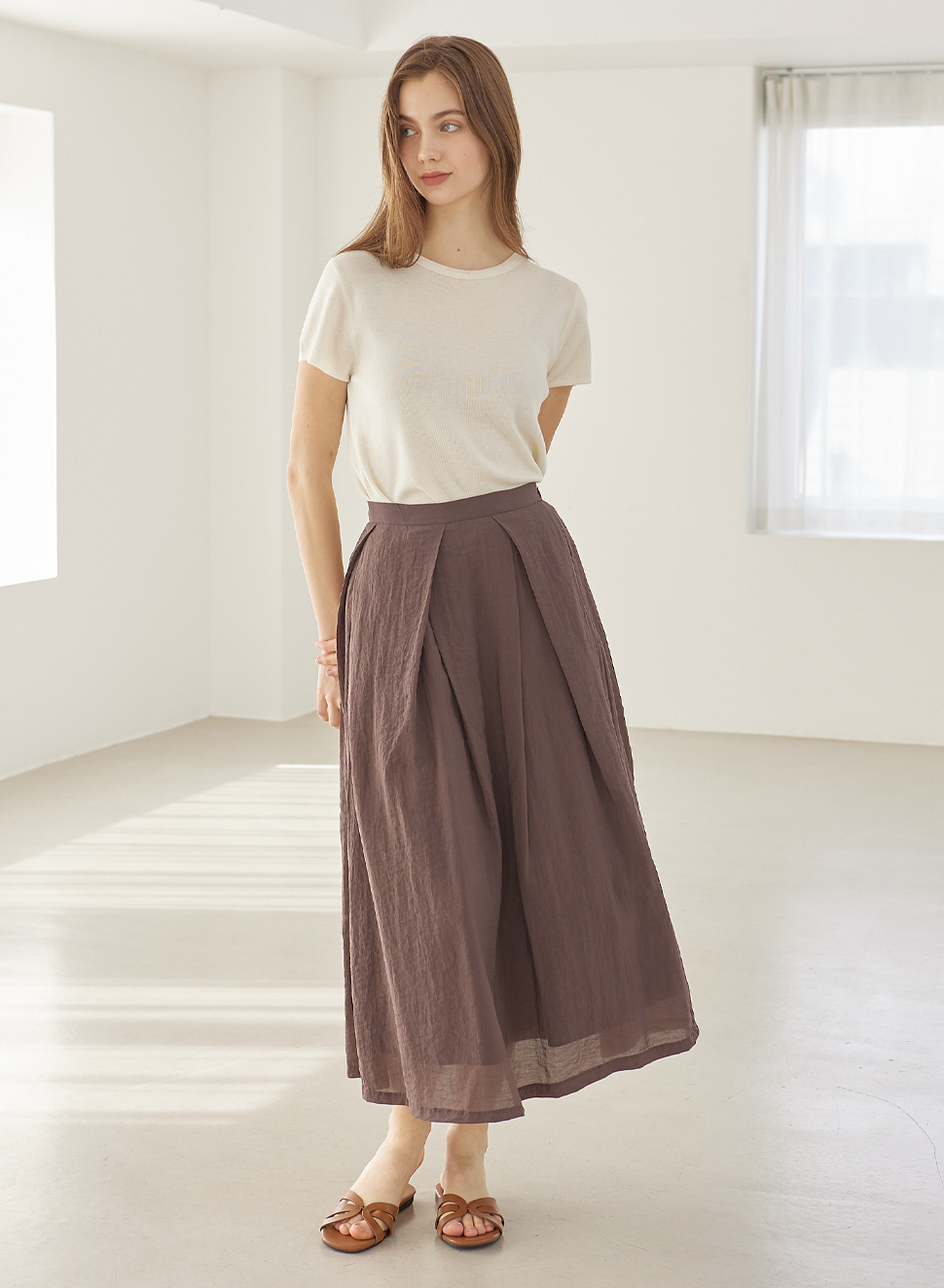 gateau skirt (oud wood brown)