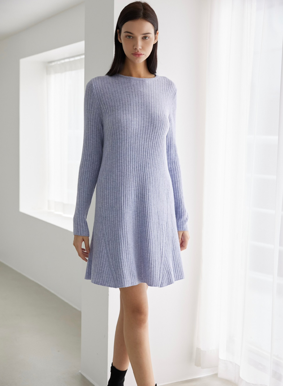 brisbane cashmere blended dress (monet pond blue)