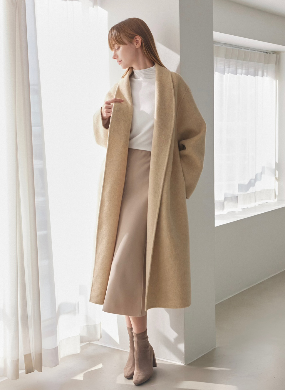 lemeux deux alpaca coat (handmade. morroco beige)