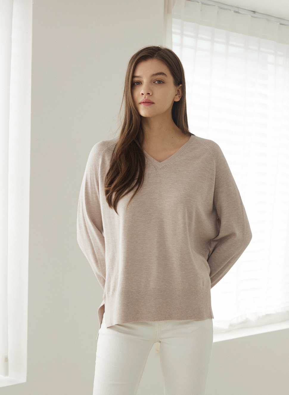 merida deux cashmere blended knit (warm grey)