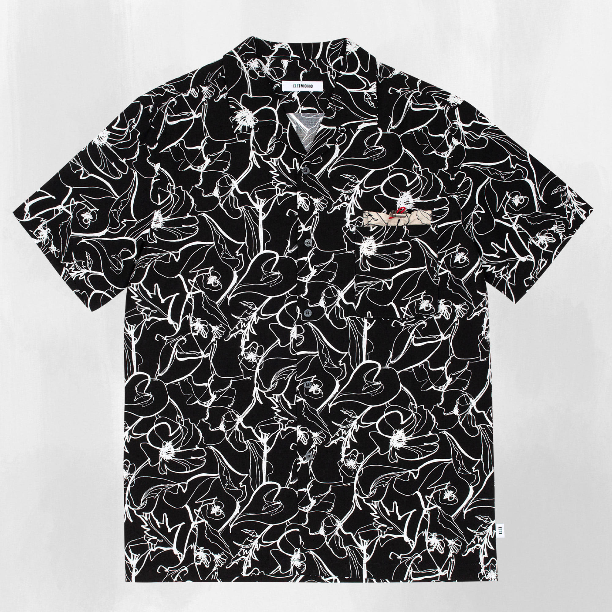 플레르 오픈칼라 셔츠 (블랙)