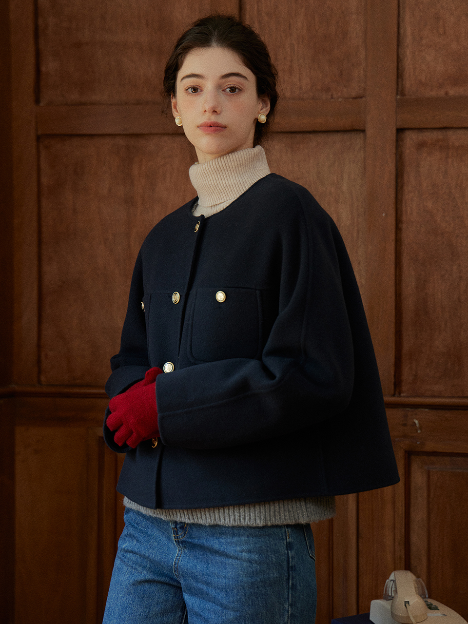 BAILEY wool handmade jacket_navy