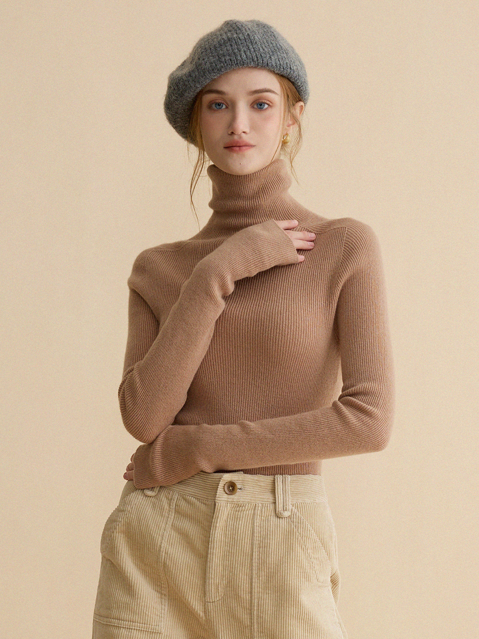 ROA whole garment knit_beige
