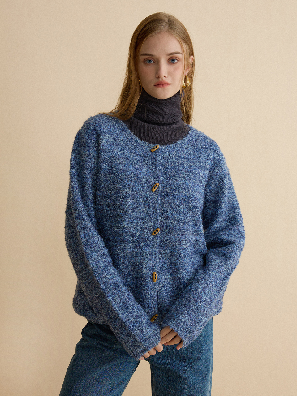 MILA knit cardigan_blue
