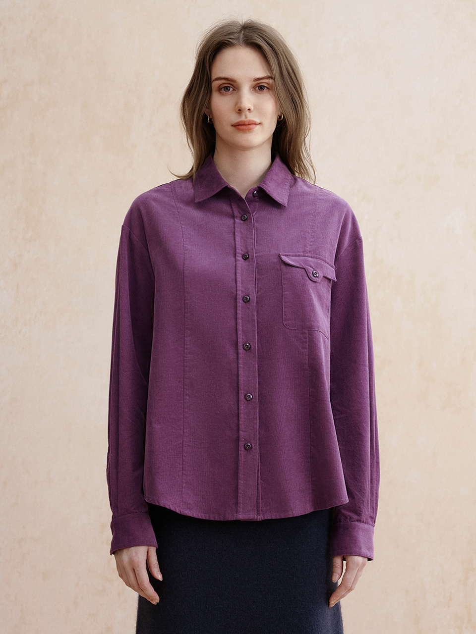 ALIYAH corduroy shirt_purple
