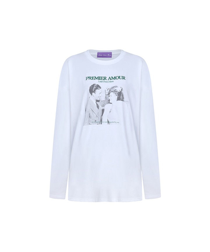 프리미어 아무아 오버핏 티셔츠 ( 화이트&amp;그린 )