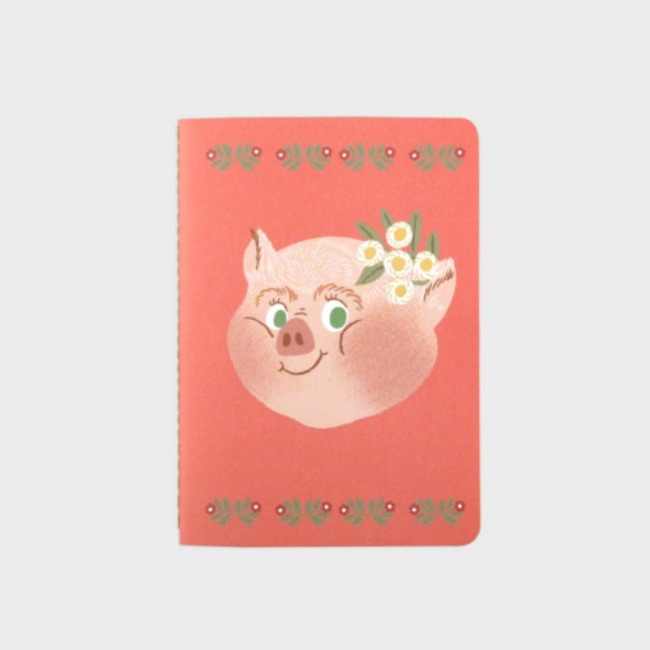 [소소문구] Piggy with Flower Mini Note Book