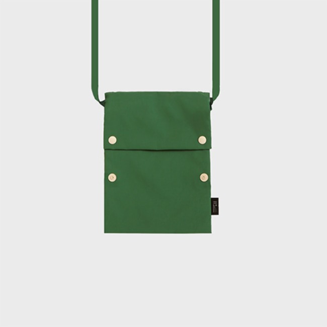 [공장] Two button book pouch cross_Forest Green