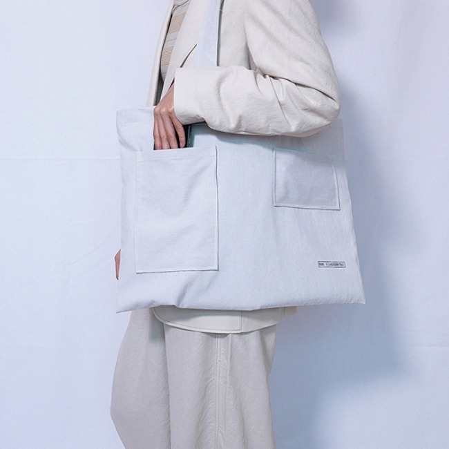 [런드리타일] Big Bag (. two pocket) / white gray