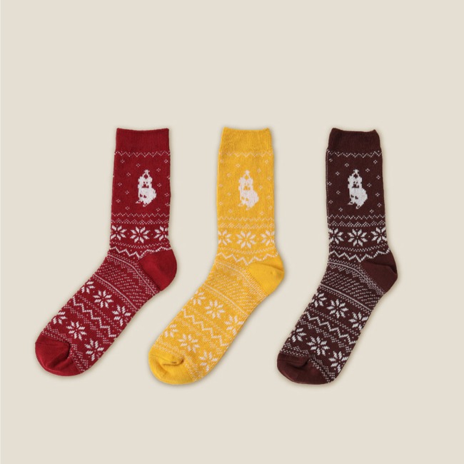 [다이노탱] Santa Quokka Nordic Socks