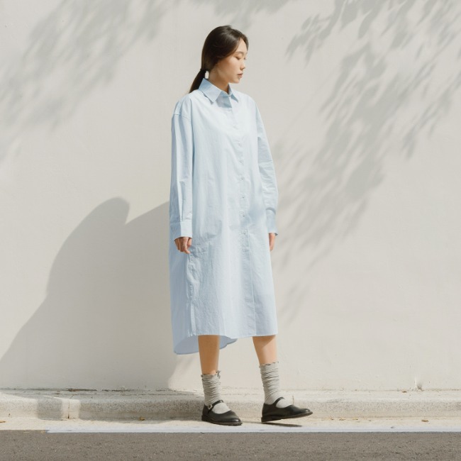 플레인 셔츠 ONE-PIECE WOMAN sky blue