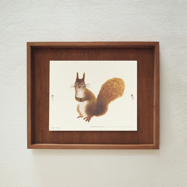 [후긴앤무닌] Mini 아트 포스터 - squirrel