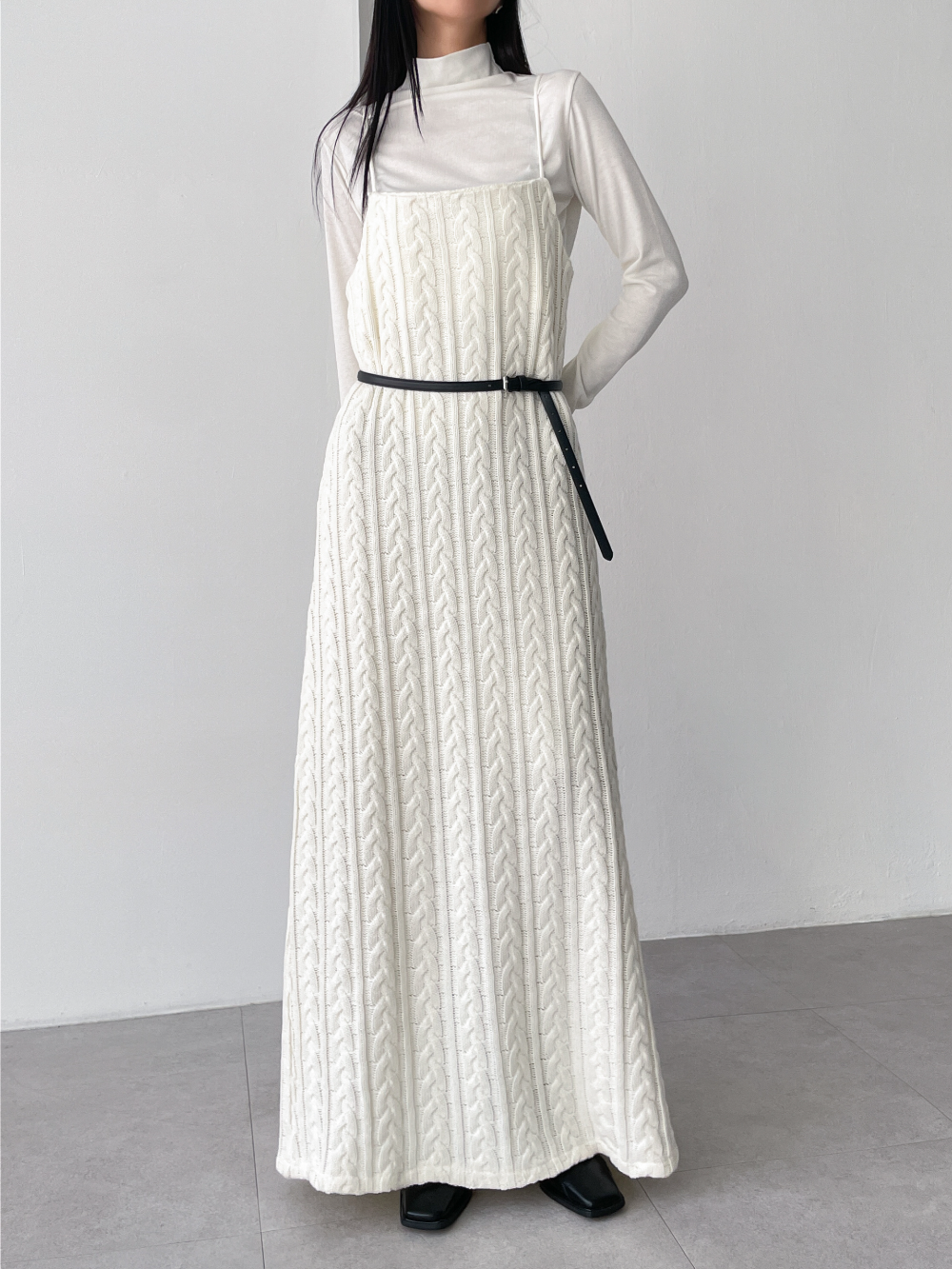 maxi cable dress (2color)