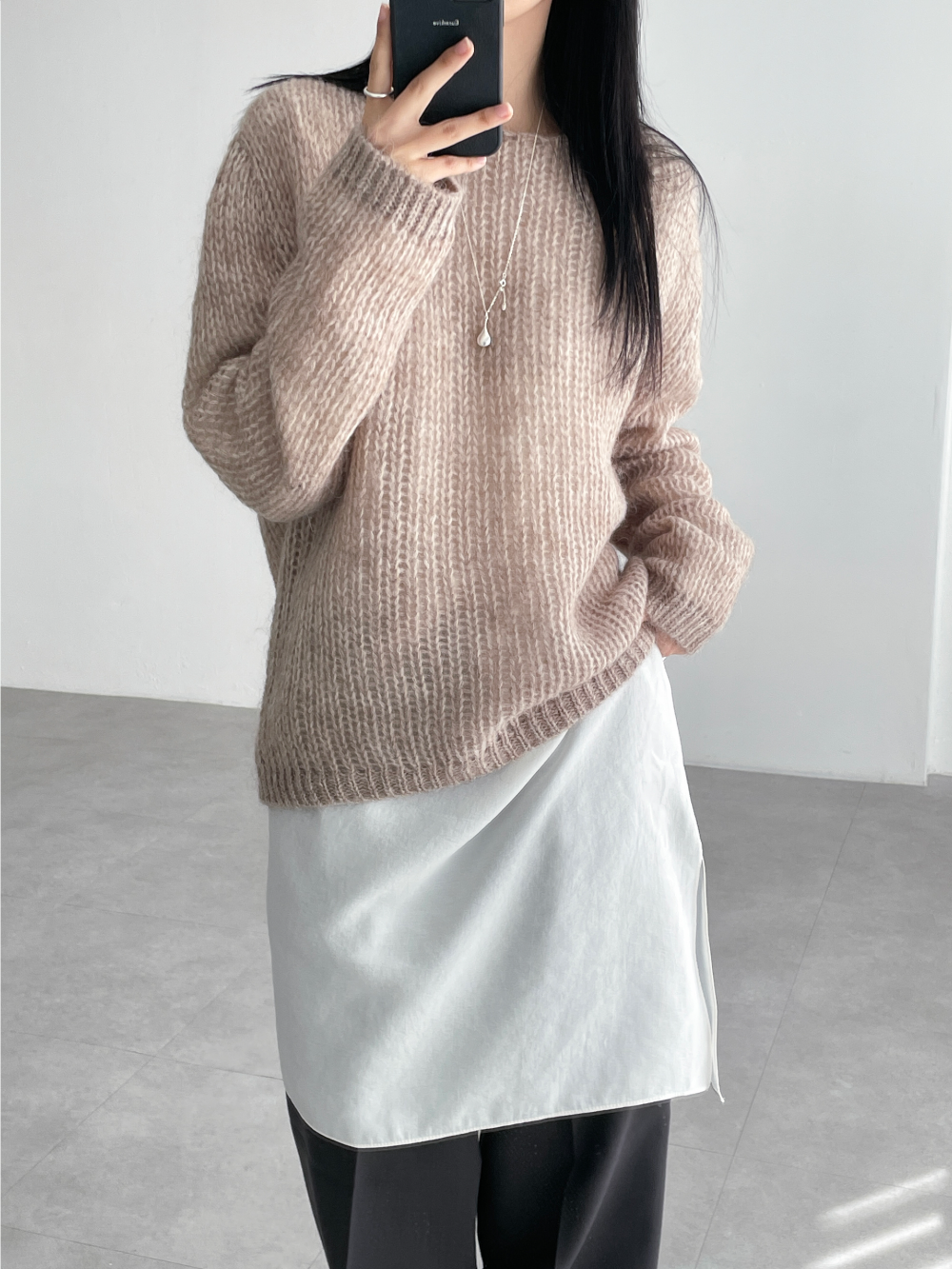 wool 30) scene loose mohair knit (3color)