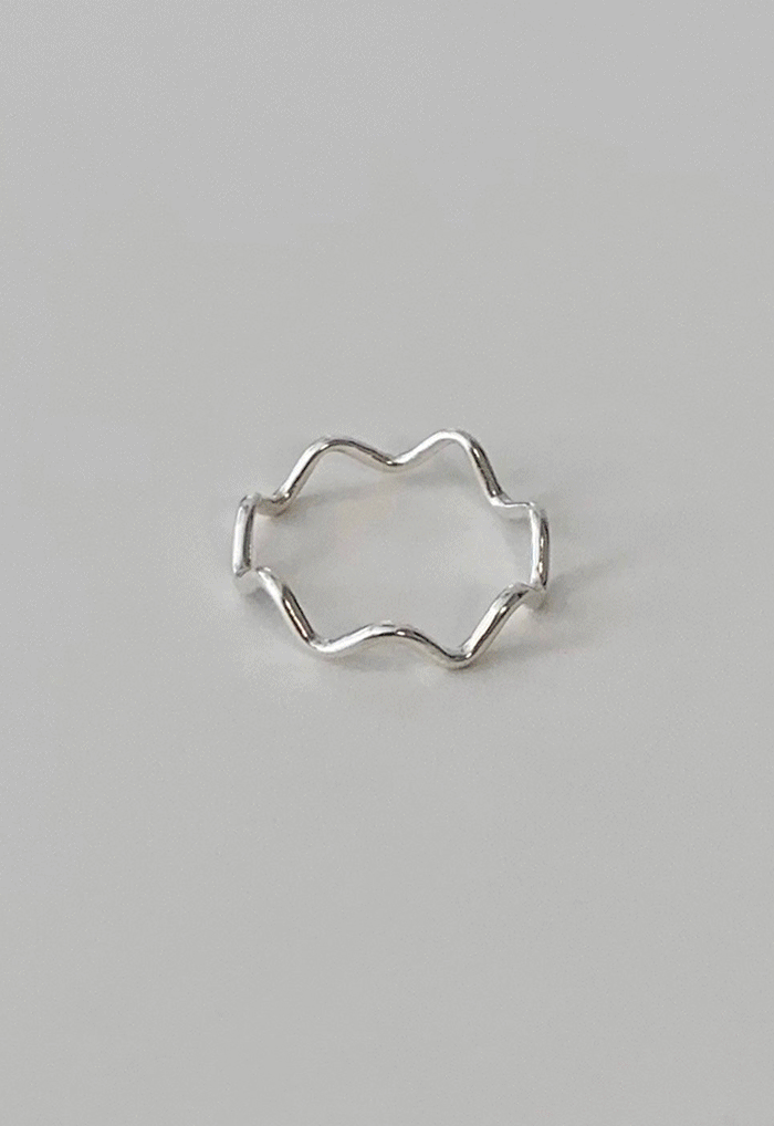 [92.5 silver]zigzg layerd ring