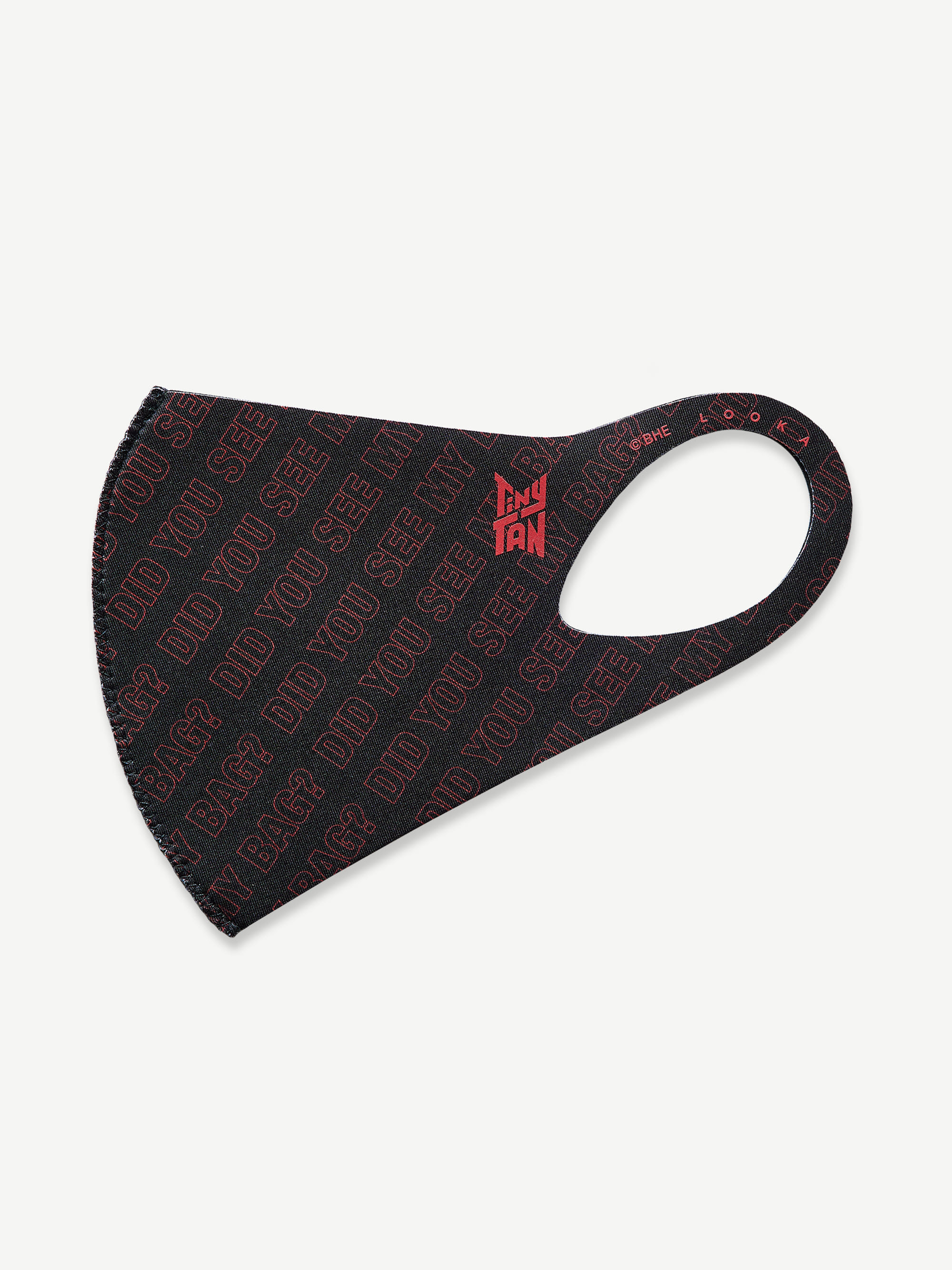 MIC Drop Red Lettering Fashion Mask_Black