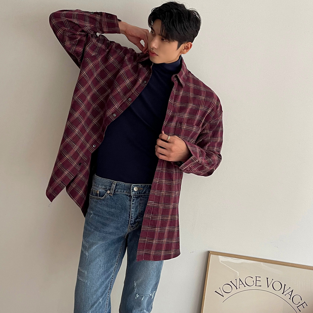 MOS Merry Check Overfit Shirt