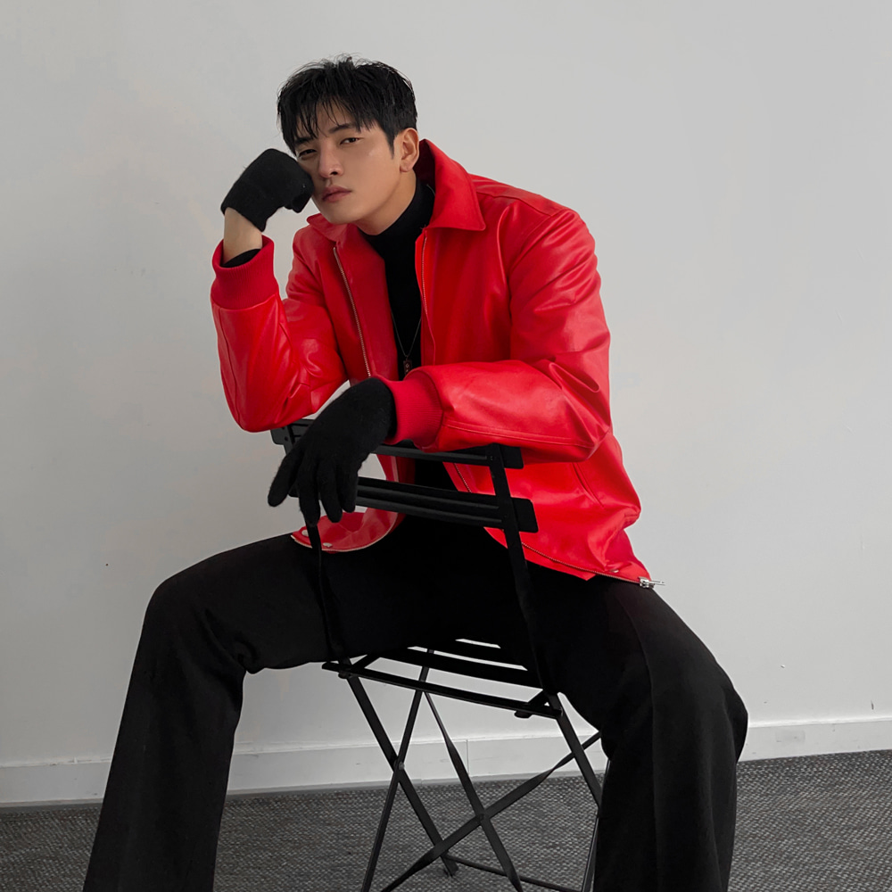 RA Scarlet Coated Leather Jacket