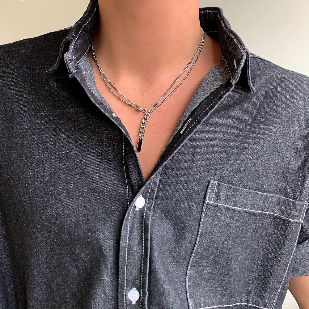 Two-line chain necklace