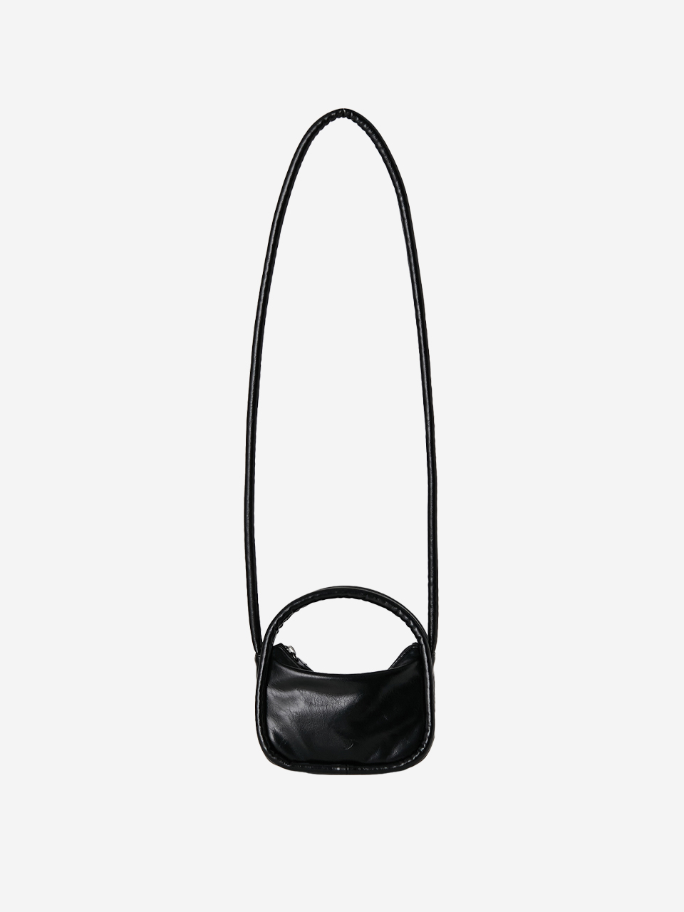 [2차 재입고] micro oval bag (crinkle black)