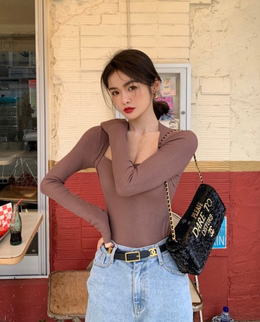【seooocookie】shoulder point t-shirt TOP - seooocookie