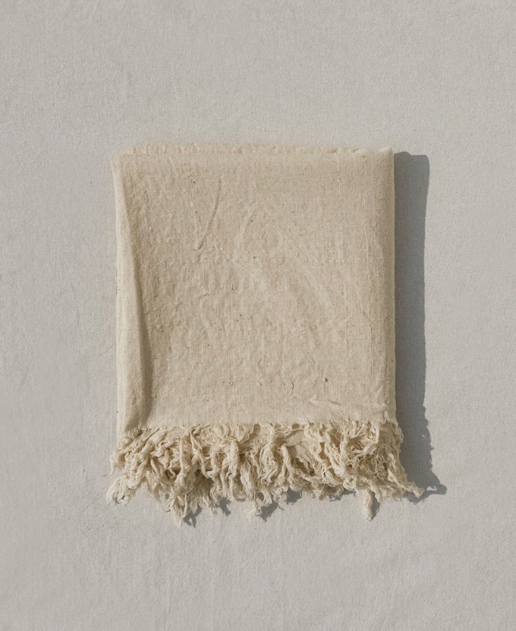 Unbleached Khadi Fringe Towel