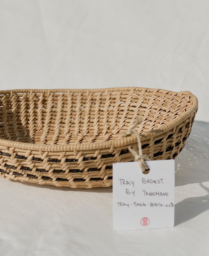 Tray basket by Yanomami people 핸드메이드 트레이 바스켓 바구니 - Small