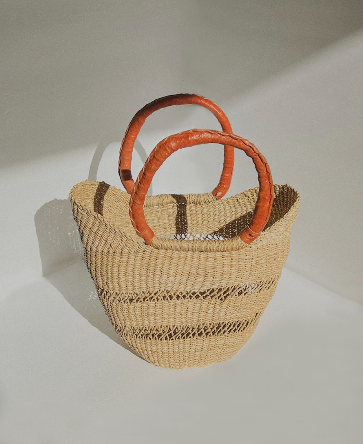 Medium Bolga Lace Basket Bag 볼가 백 - Brown