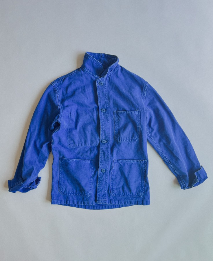 Vintage European Work Jacket 빈티지 유럽 유니섹스 워크 재킷 No.20_23_Faded cobalt blue