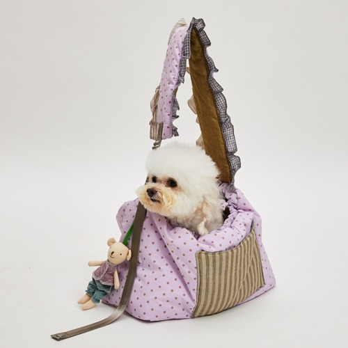 Louisdogキャリーバッグ ルイドッグ ToshoBag Fur Denim Denim ToGO Around Bag by Louisdog | Paws With Fashion