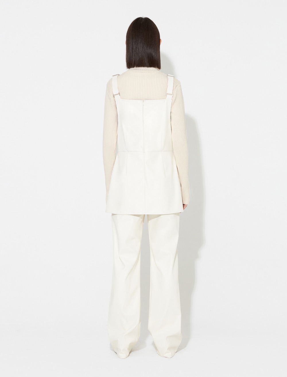 FAUX LEATHER OVERALL [IVORY]