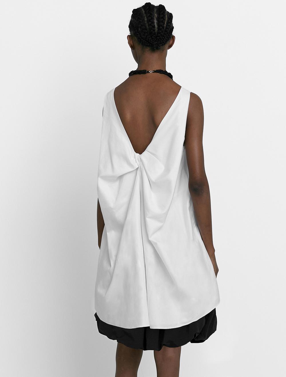 BACK TWIST DRESS [WHITE]