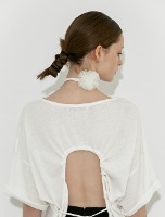 FLOWER CORSAGE SCARF [IVORY]