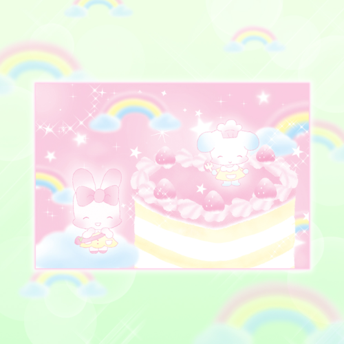 크리미마을 레인보우 케이크 엽서