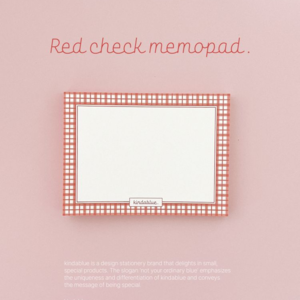 카인다블루 Red check memopad